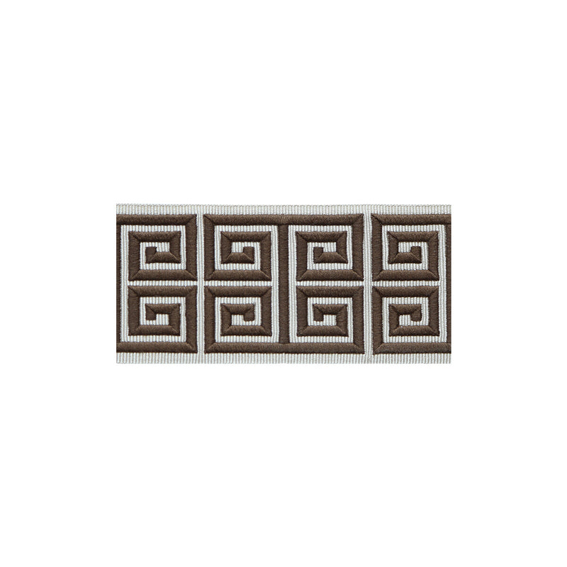 LEE JOFA - GREEK EMB BORDER- BROWN - Fabric by the Yard BROWN