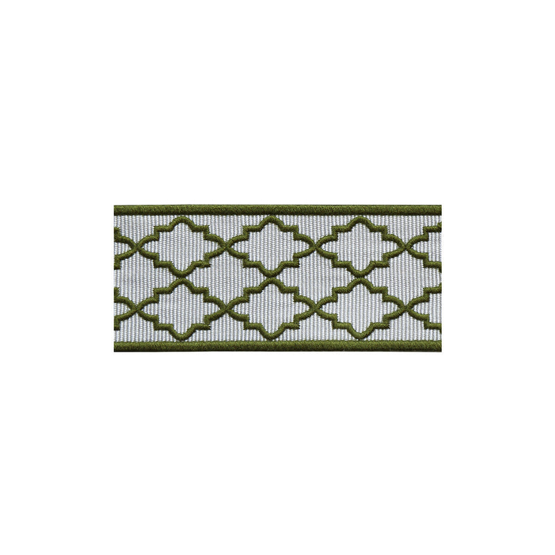 LEE JOFA - MOROCCAN EMB BORDER- GREEN - Fabric by the Yard GREEN