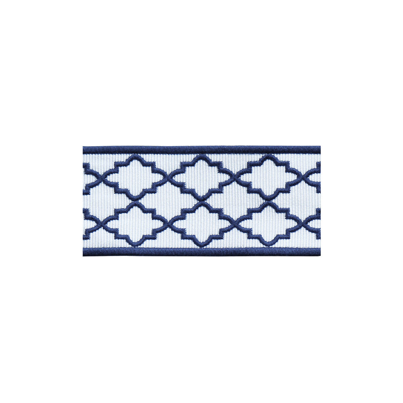 LEE JOFA - MOROCCAN EMB BORDER- NAVY - Fabric by the Yard NAVY
