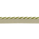 LEE JOFA - STRPD CABLE CORD- FLAX & OLIVEGRN - Fabric by the Yard