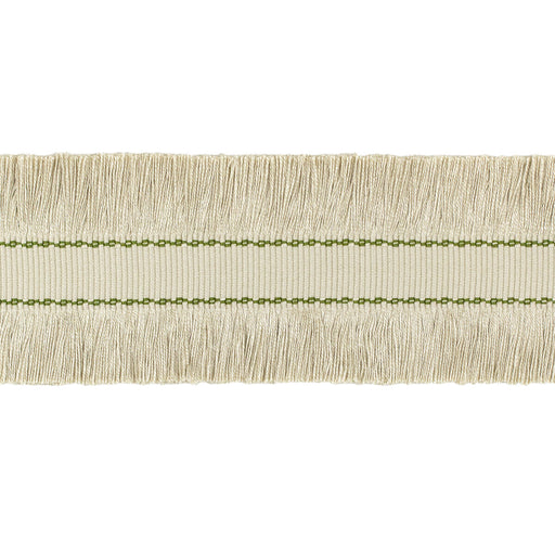 LEE JOFA - CUT RUCHE FRINGE- FLAX & OLIVE GRN - Fabric by the Yard FLAX & OLIVE GRN