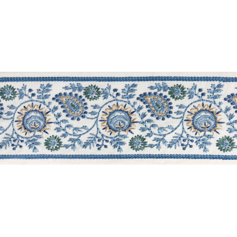 LEE JOFA - BREMHILL EMB TAPE- BLUE - Fabric by the Yard BLUE