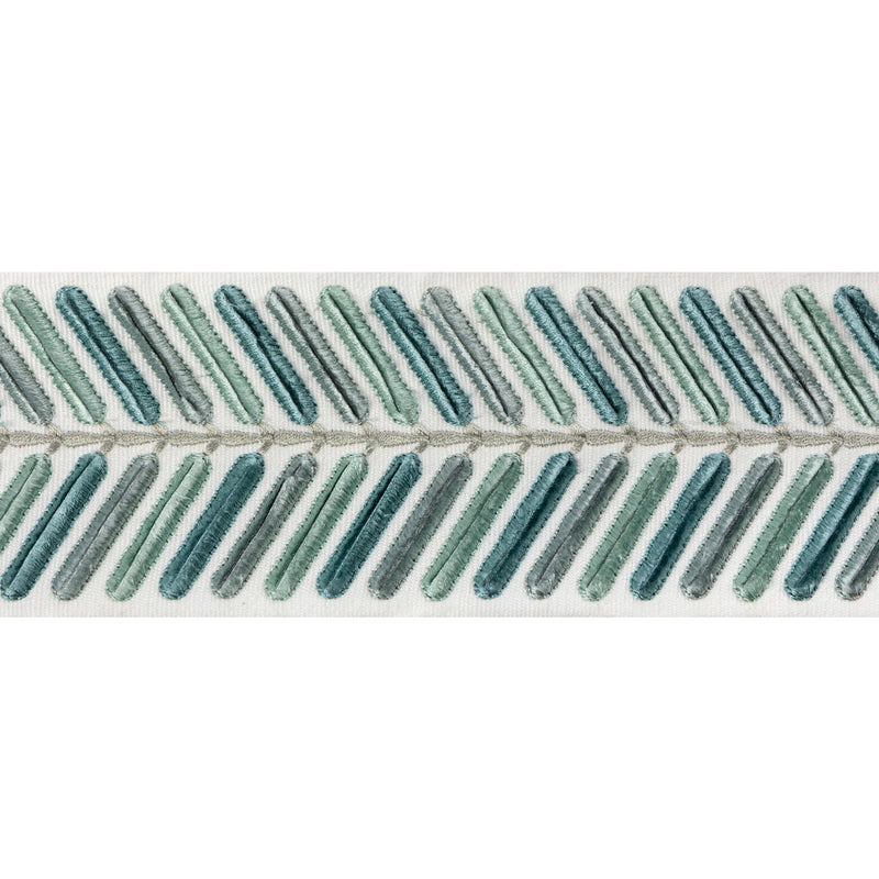 LEE JOFA - WINGFIELD EMB TAPE- TEAL - Fabric by the Yard TEAL