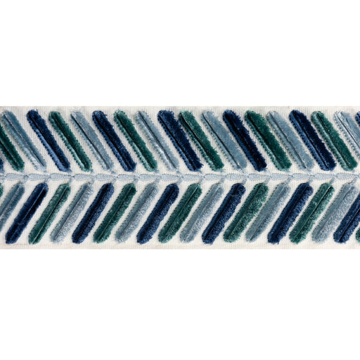 LEE JOFA - WINGFIELD EMB TAPE- BLUE - Fabric by the Yard BLUE