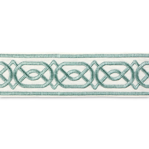 LEE JOFA - SHIRE EMB TAPE - AQUA - Fabric By The YARD