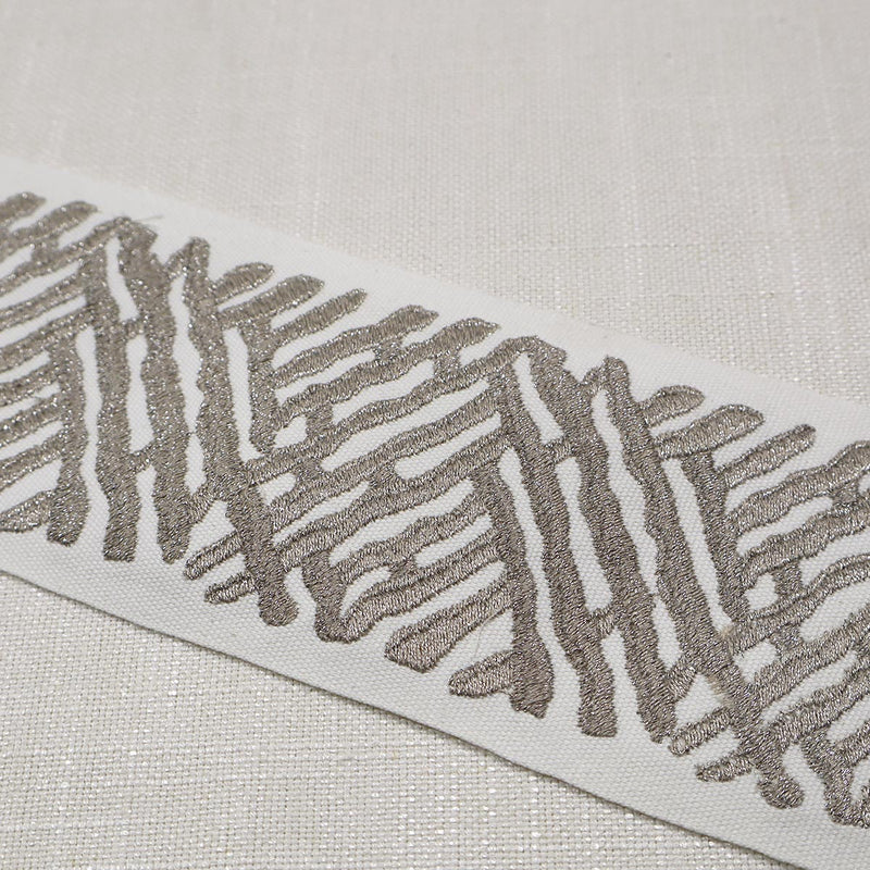 TRELLI EMB TAPE - PLATINUM - Mag Fabrics - Trim By The Yard