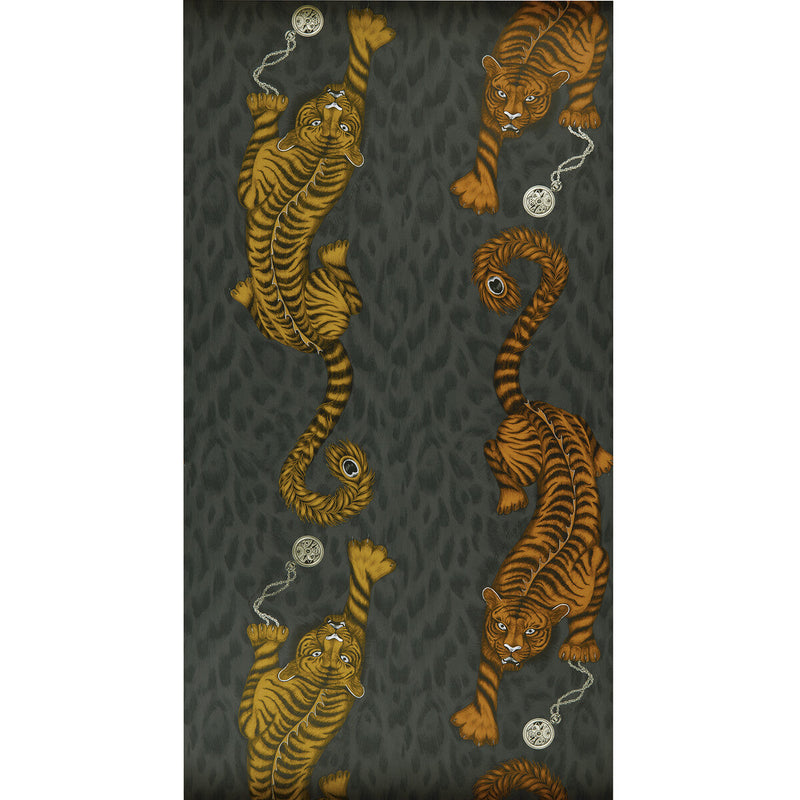 CLARKE AND CLARKE - TIGRIS- FLAME - Wallcovering by the Roll FLAME