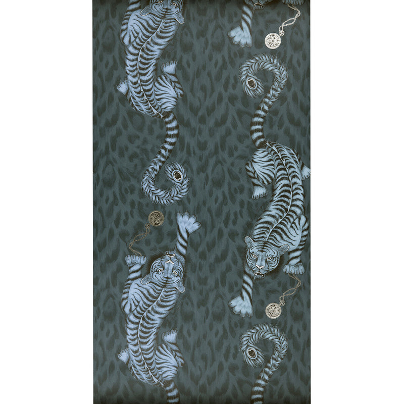 CLARKE AND CLARKE - TIGRIS- NAVY - Wallcovering by the Roll NAVY