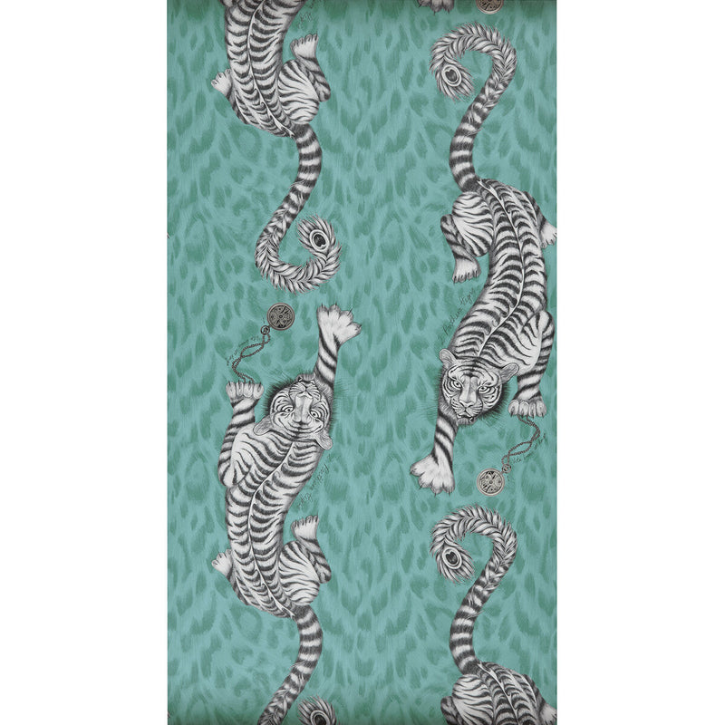CLARKE AND CLARKE - TIGRIS- TEAL - Wallcovering by the Roll TEAL