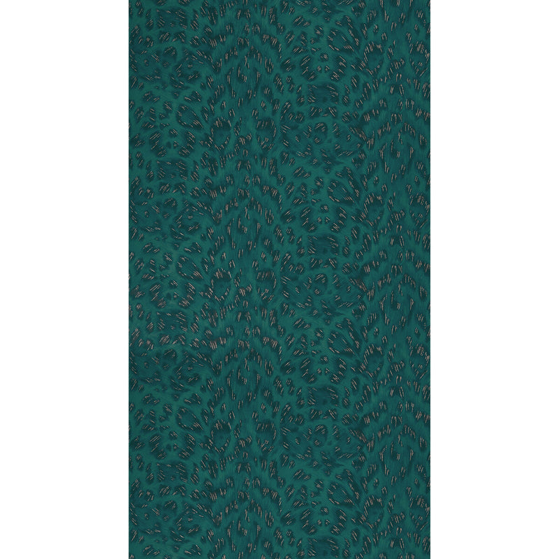 CLARKE AND CLARKE - FELIS- TEAL/ROSE GOLD  - Wallcovering by the Roll TEAL/ROSE GOLD