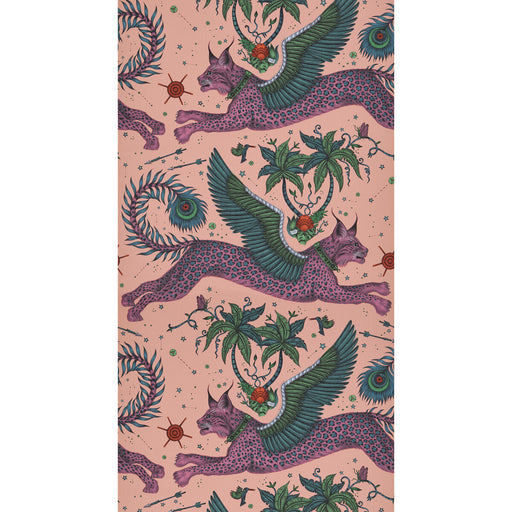 CLARKE AND CLARKE - LYNX- CORAL  - Wallcovering by the Roll CORAL