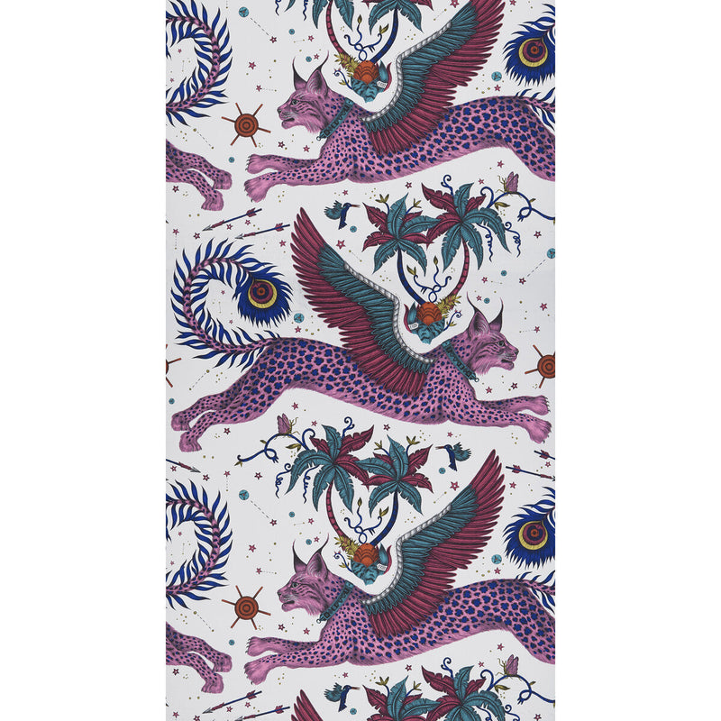 CLARKE AND CLARKE - LYNX- MAGENTA  - Wallcovering by the Roll MAGENTA