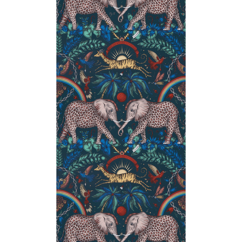 CLARKE AND CLARKE - ZAMBEZI- NAVY  - Wallcovering by the Roll NAVY