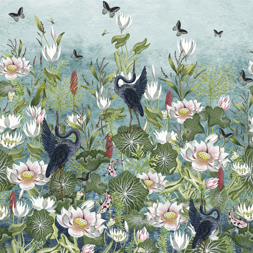 CLARKE AND CLARKE - W0138/01 - WATERLILY BANNER WP - Wallpaper By the Roll