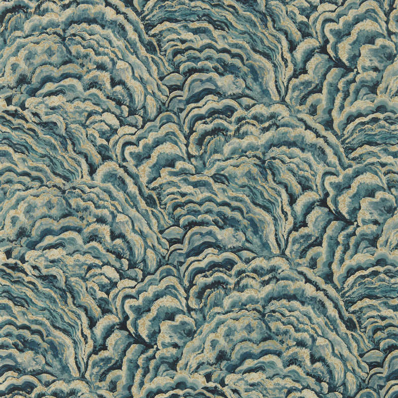 CLARKE AND CLARKE - LUMINO- KINGFISHER/GILVER WP - Wallcovering by the Roll KINGFISHER/GILVER WP