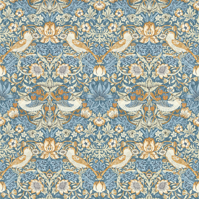 CLARKE AND CLARKE - STRAWBERRY THIEF- DENIM WP - Wallcovering by the Roll DENIM WP