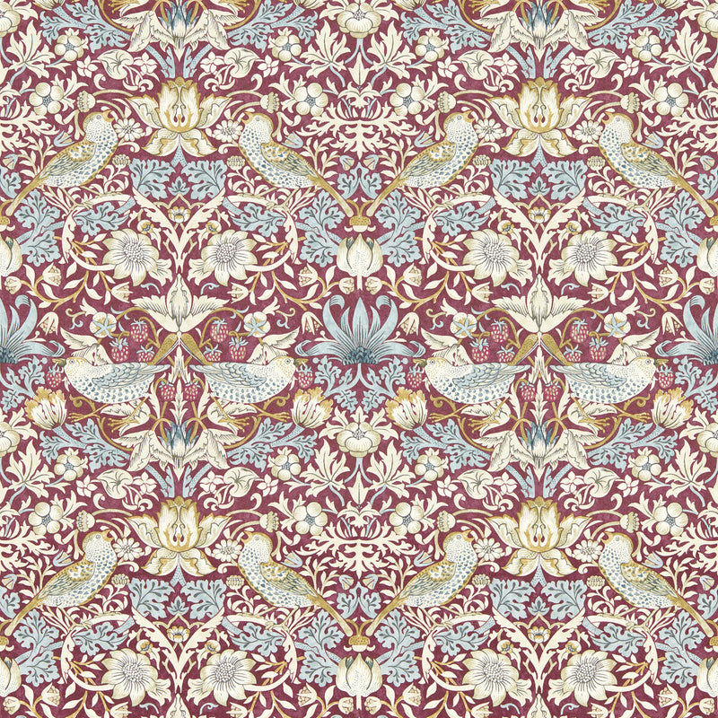 CLARKE AND CLARKE - STRAWBERRY THIEF- PLUM WP - Wallcovering by the Roll PLUM WP