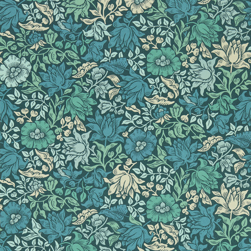 CLARKE AND CLARKE - MALLOW- TEAL WP - Wallcovering by the Roll TEAL WP