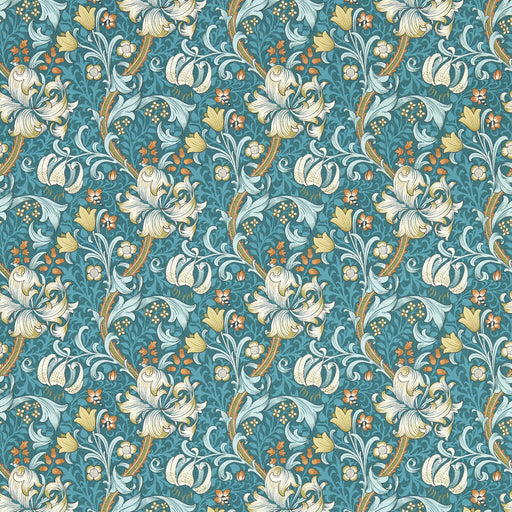 CLARKE AND CLARKE - GOLDEN LILY- TEAL WP - Wallcovering by the Roll TEAL WP