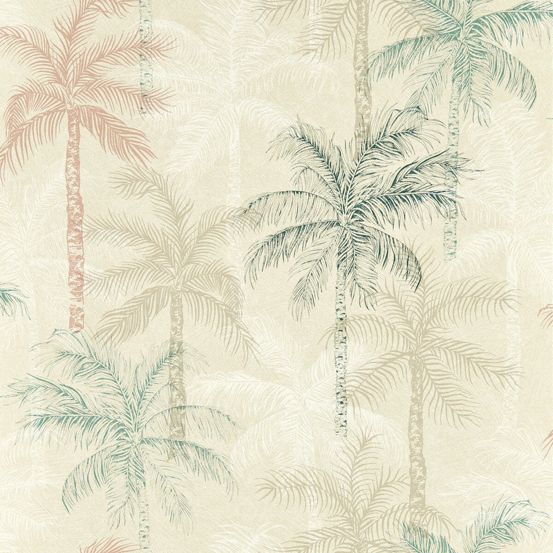CLARKE AND CLARKE - PALMYRA - MINERAL/BLUSH WP - Wallpaper By The ROLL