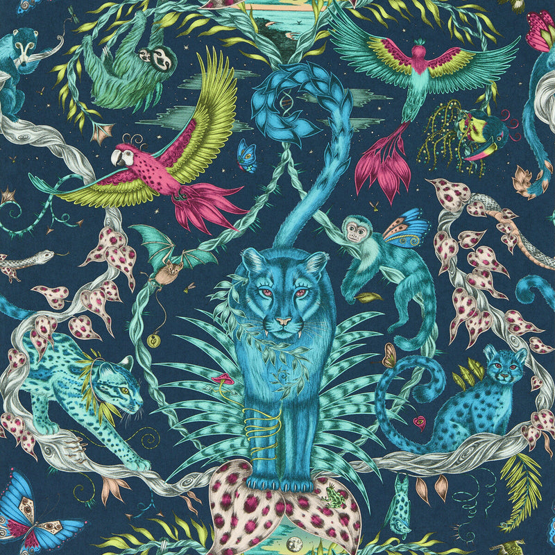 CLARKE AND CLARKE - BOSQUE DREAMS- NAVY WP - Wallcovering by the Roll NAVY WP