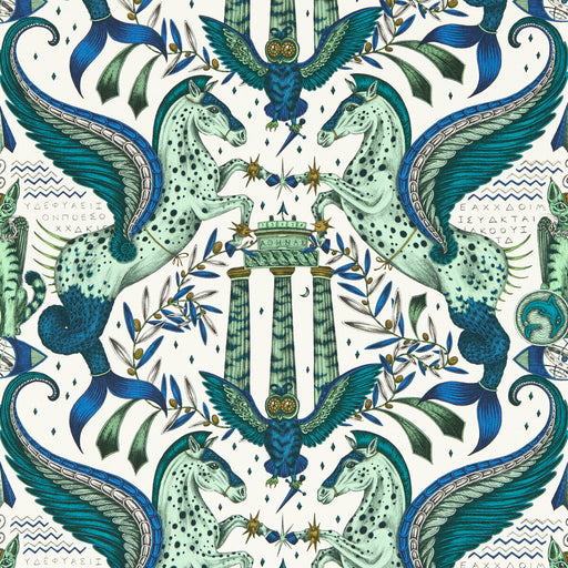CLARKE AND CLARKE - ODYSSEY MYTHOS- OLIVE WP - Wallcovering by the Roll OLIVE WP