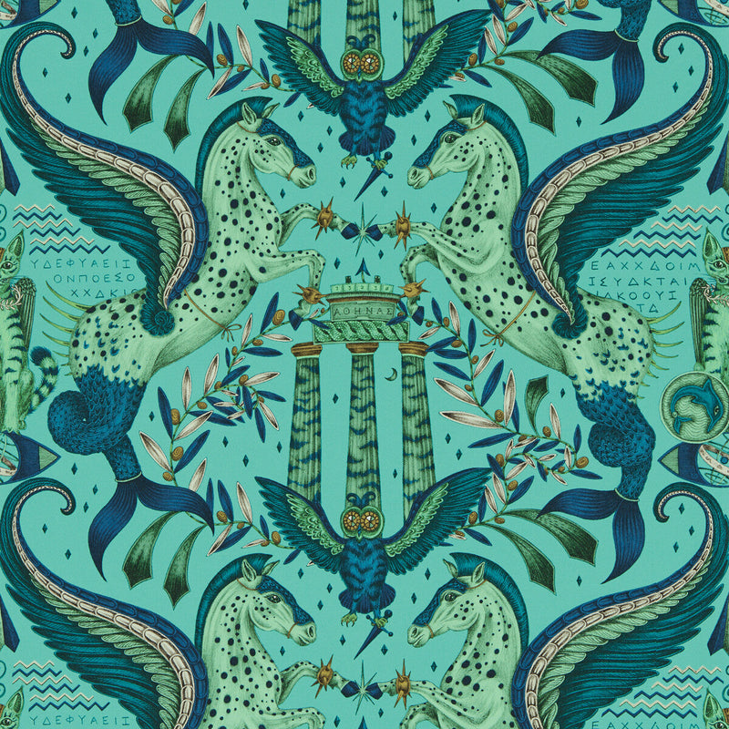 CLARKE AND CLARKE - ODYSSEY MYTHOS- PEACOCK WP - Wallcovering by the Roll PEACOCK WP