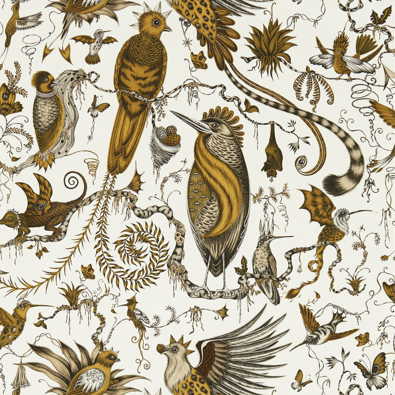 CLARKE AND CLARKE - QUETZAL- GOLD WP - Wallcovering by the Roll GOLD WP