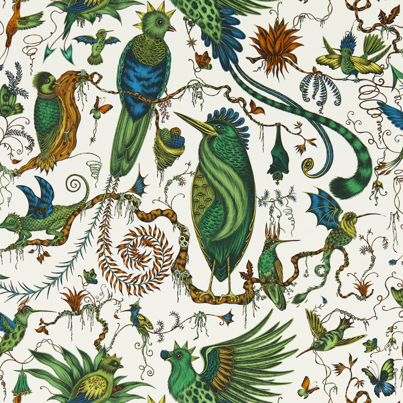 CLARKE AND CLARKE - QUETZAL- GREEN WP - Wallcovering by the Roll GREEN WP