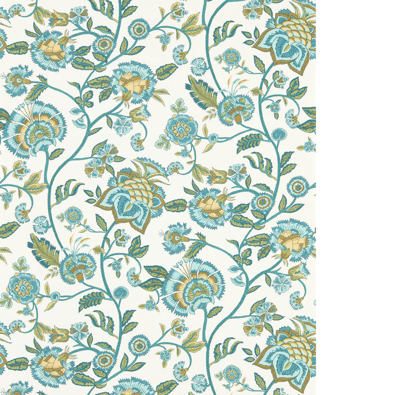 CLARKE AND CLARKE - BARMERI - TEAL WP - Wallpaper By The ROLL