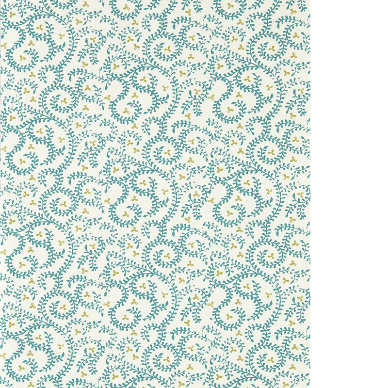CLARKE AND CLARKE - BUTA - TEAL WP - Wallpaper By The ROLL