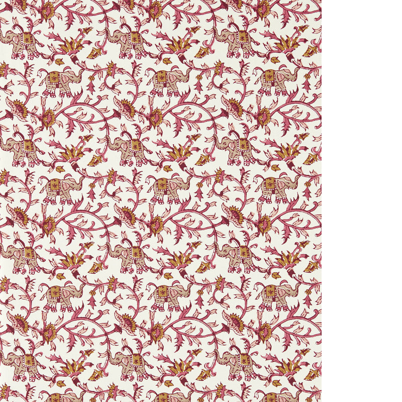 CLARKE AND CLARKE - HATHI - RASPBERRY WP - Wallpaper By The ROLL
