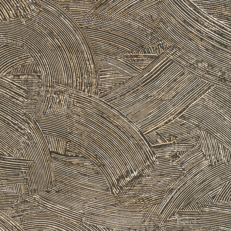 KRAVET COUTURE - MODERN SWIRL WP- NOIR - Wallcovering by the Roll NOIR