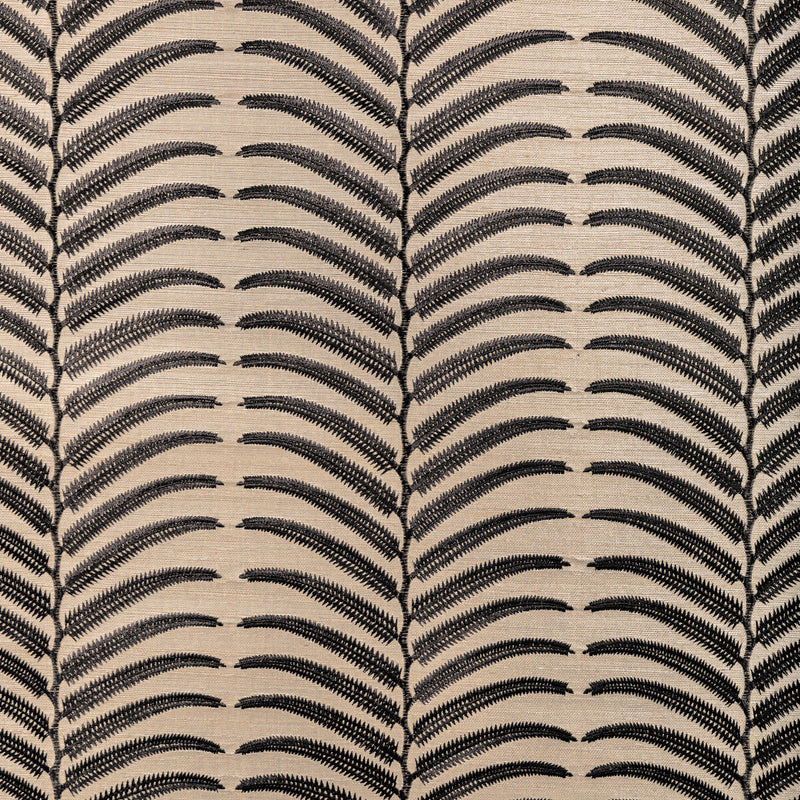 KRAVET COUTURE - PLANTAE EMB SISAL- NOIR - Wallcovering by the Yard NOIR