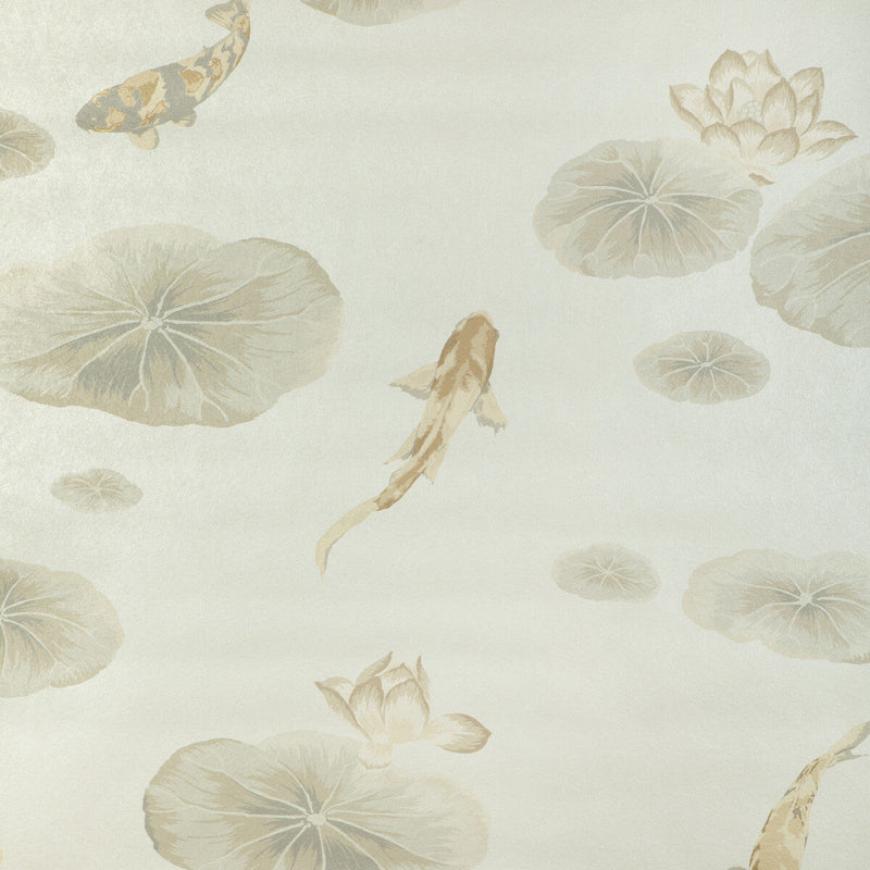 KRAVET COUTURE - LOTUS POND MICA WP- PEARL - Wallcovering by the Roll PEARL