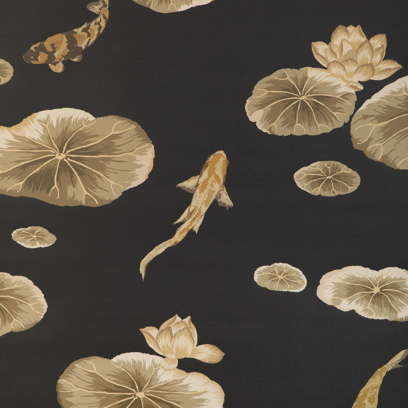 KRAVET COUTURE - LOTUS POND WP- NOIR - Wallcovering by the Roll NOIR