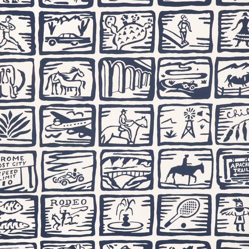KRAVET COUTURE - ARIZONA SKETCHBOOK WP- BLUE - Wallcovering by the Roll BLUE