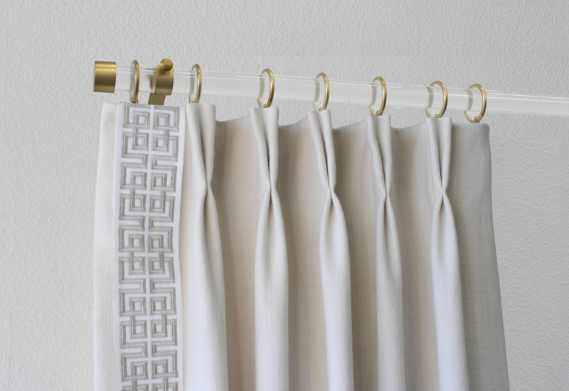 95 Inch - Cut to Your Length - Acrylic Value Priced Drapery Hardware Set - Includes Rod, Brackets, Rings, End Caps