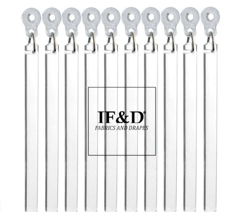 Clear Acrylic Drapery Pull Wands with Plastic Adapters - Available in Multiple Lengths and Pack Sizes - For Easy Movement of Curtain Window Treatments