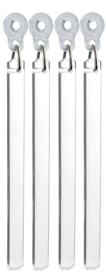 Clear Acrylic Drapery Pull Wands with Plastic Adapters - Available in Multiple Lengths and Pack Sizes - For Easy Movement of Curtain Window Treatments
