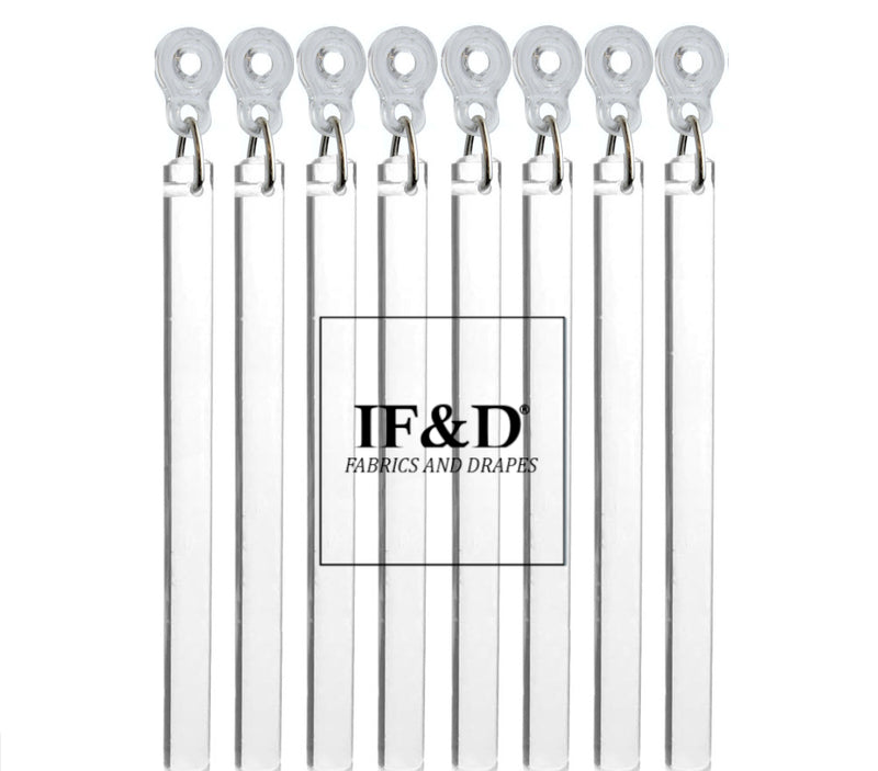 Clear Acrylic Drapery Pull Wands with Plastic Adapters - Available in Multiple Lengths and Pack Sizes - For Easy Movement of Curtain Window Treatments