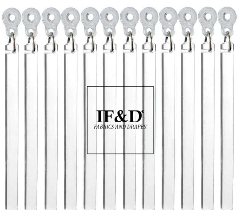 Clear Acrylic Drapery Pull Wands with Plastic Adapters - Available in Multiple Lengths and Pack Sizes - For Easy Movement of Curtain Window Treatments