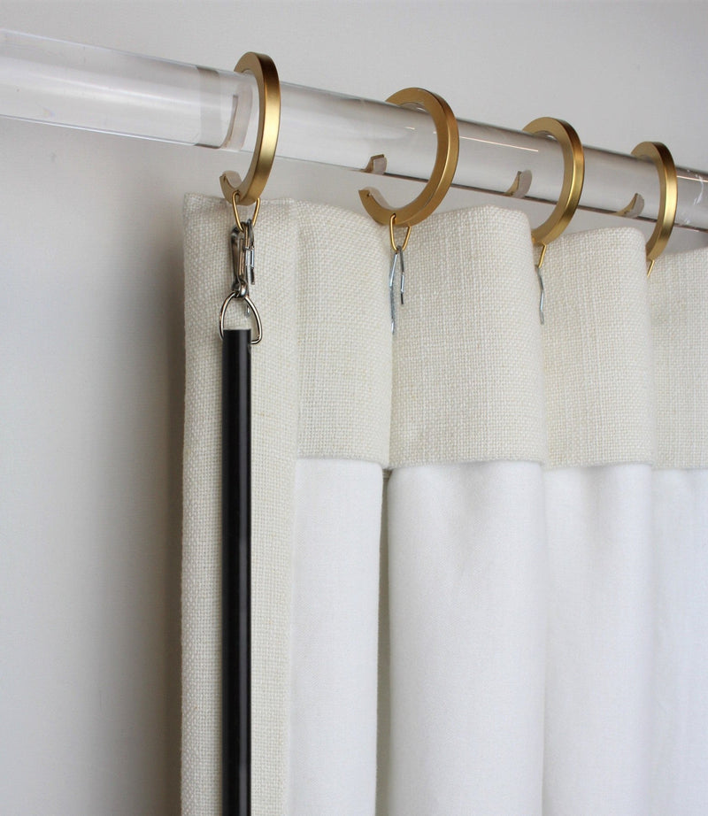 Black Fiberglass Drapery Pull Wand - Available in Multiple Lengths and Pack Sizes - For Easy Opening and Closing of Curtain Window Treatments