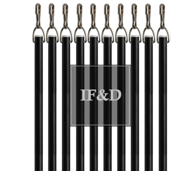 Black Fiberglass Drapery Pull Wand - Available in Multiple Lengths and Pack Sizes - For Easy Opening and Closing of Curtain Window Treatments