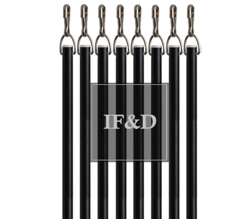 Black Fiberglass Drapery Pull Wand - Available in Multiple Lengths and Pack Sizes - For Easy Opening and Closing of Curtain Window Treatments