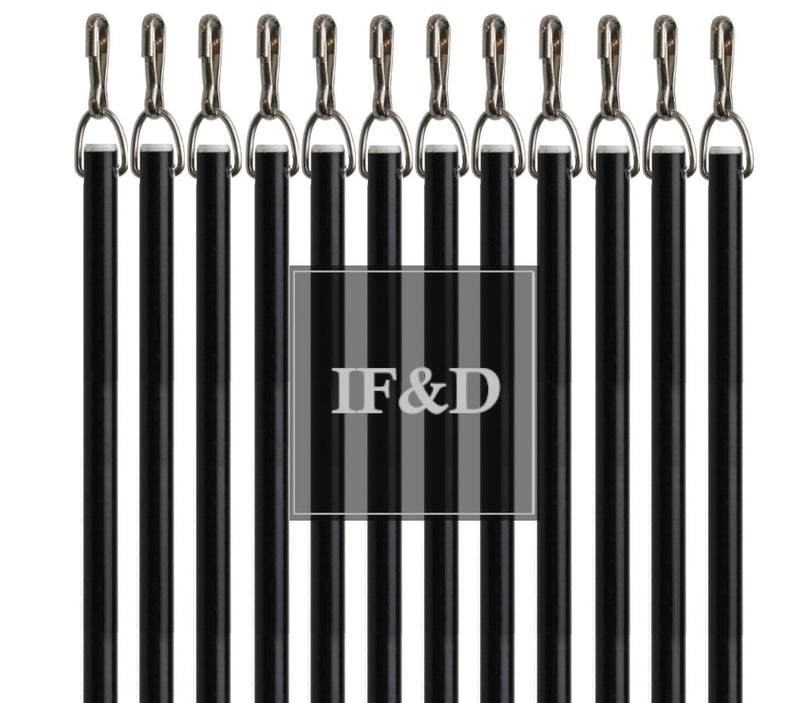 Black Fiberglass Drapery Pull Wand - Available in Multiple Lengths and Pack Sizes - For Easy Opening and Closing of Curtain Window Treatments