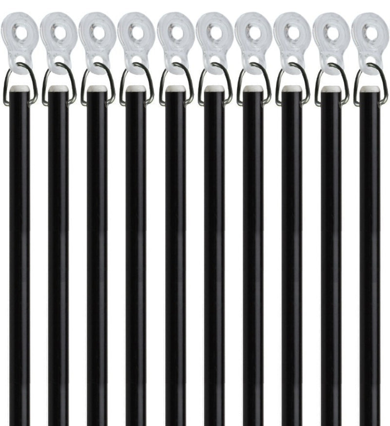 Black Fiberglass Drapery Pull Wands With Plastic Adapters - Available in Multiple Lengths and Pack Sizes - For Easy Opening and Closing of Curtain Window Treatments
