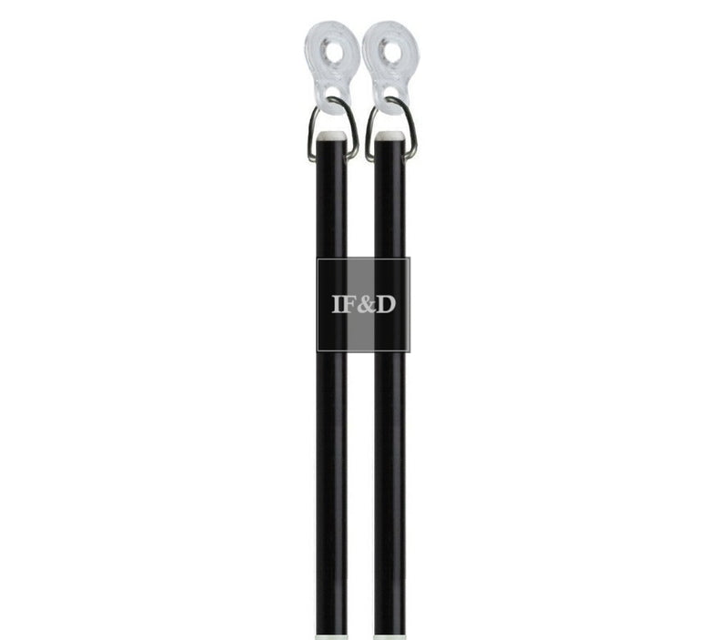 Black Fiberglass Drapery Pull Wands With Plastic Adapters - Available in Multiple Lengths and Pack Sizes - For Easy Opening and Closing of Curtain Window Treatments