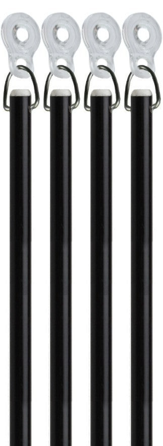 Black Fiberglass Drapery Pull Wands With Plastic Adapters - Available in Multiple Lengths and Pack Sizes - For Easy Opening and Closing of Curtain Window Treatments