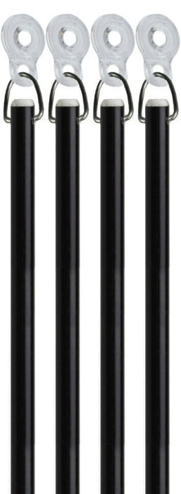 Black Fiberglass Drapery Pull Wands With Plastic Adapters - Available in Multiple Lengths and Pack Sizes - For Easy Opening and Closing of Curtain Window Treatments